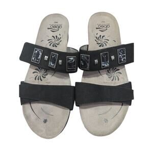 Abeo Black Catie Embellished Slip-on Sandals